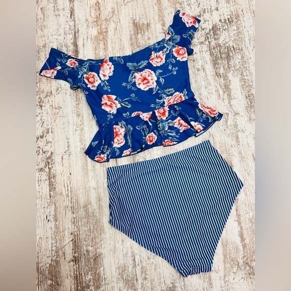 Women Peplum Bikini/Tankini High Waisted 2 Piece Set - Ferbia - Picture 8 of 12